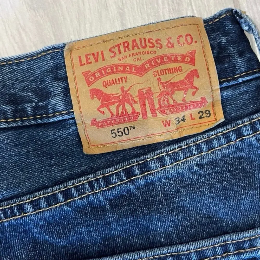 Levi's 550 Jeans Men's 34/29 Relaxed Fit Tapered Blue Wash Red Tab